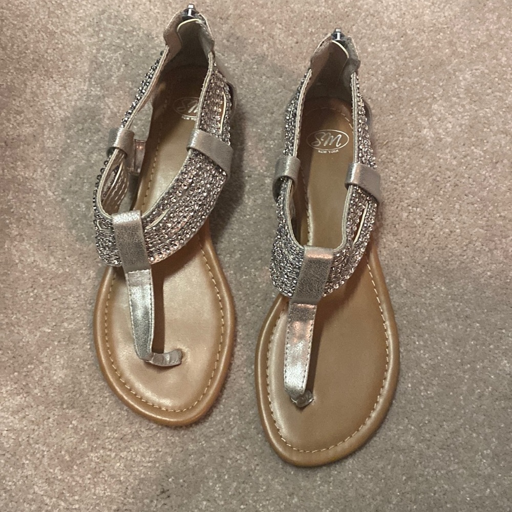 SM New York silver sandals